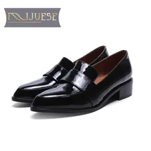 MLJUESE/ г.; женская обувь на плоской подошве из коровьей кожи в британском стиле; мягкие лоферы с острым носком; сезон весна; удобная повседневная обувь на плоской подошве; праздничное платье