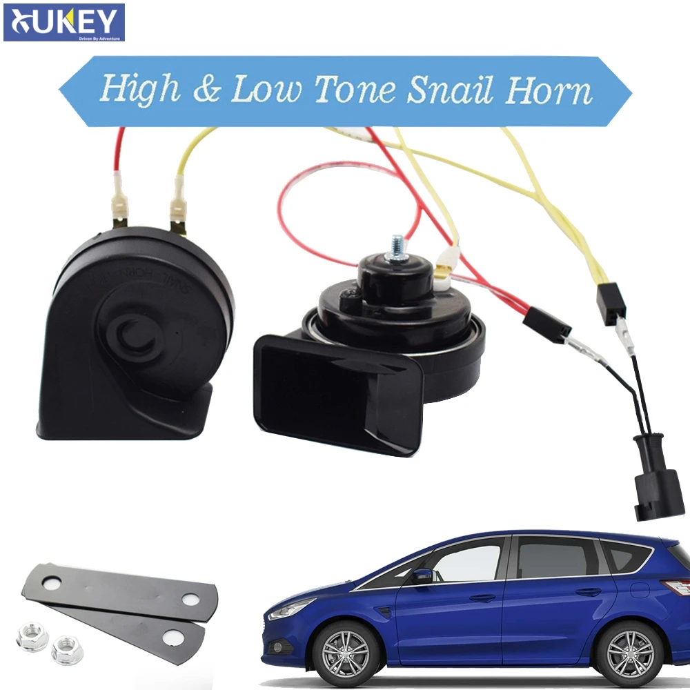 

12V 110-125db Snail Horn 410/510Hz High Low Tone Car Horn For Ford S-Max MK1 2006 2007 2008 2009 2010 2011 2012 2013 2014 2015