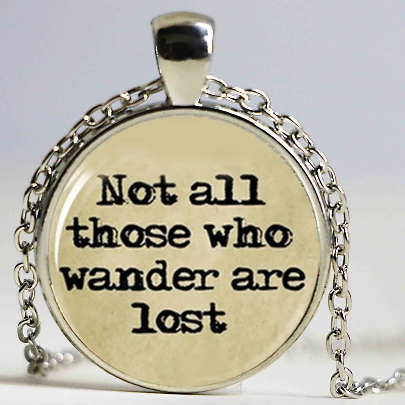 

Not All Those Who Wander Are Lost LOTR Tolkien Typewriter & Old Paper Necklace