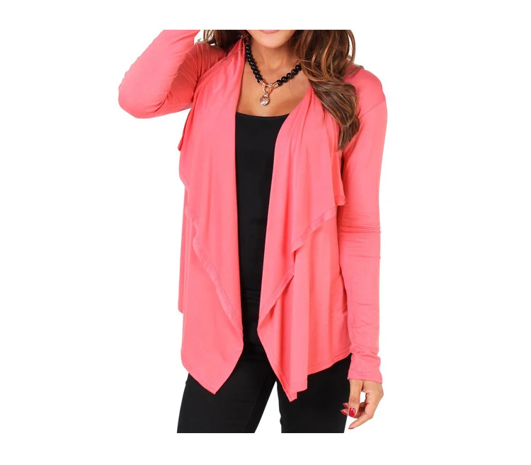 2017 European and American style new autumn long sleeves irregular cardigan thin jacket small jacket special (12)