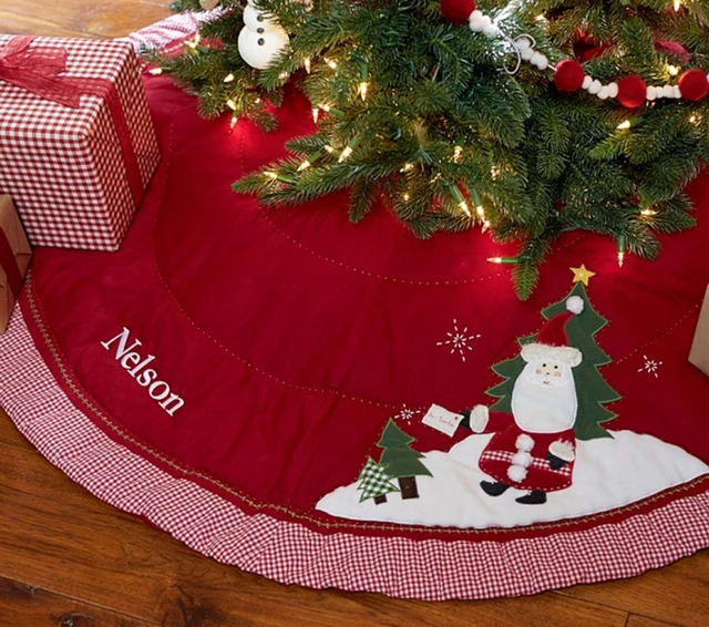 personalized christmas tree skirt santa cotton tree skirt christmas personalized tree skirts christmas