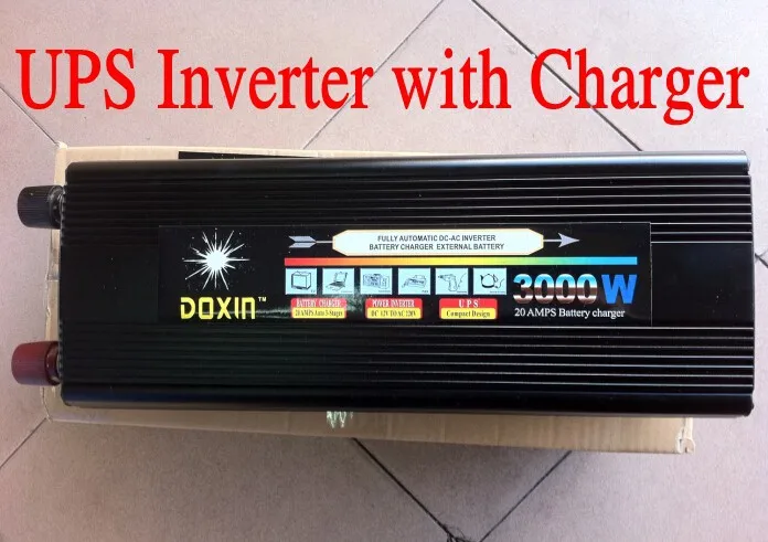 12 V/24 V до 220V 3000 Вт Инвертор с зарядным устройством 20A UPS преобразователь