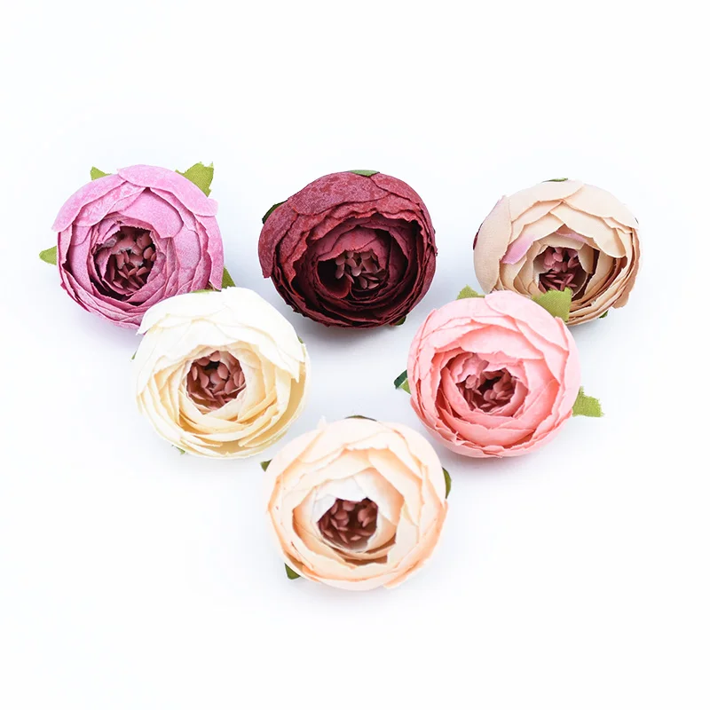 3 шт. маленькие чайные бутоны головка розы 4 см поддельные цветы настенный домашний декор diy брошь невесты Скрапбукинг подарки коробка для конфет искусственные цветы