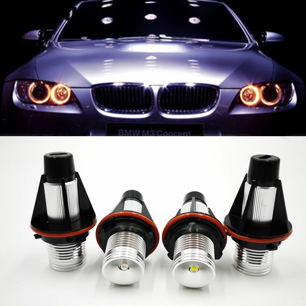 

CSCSNL 2Pcs LED For BMW E39 E53 E60 E61 E63 E64 E65 E66 E87 525i 530i xi 545i M5 Error Free LED Angel Eyes Marker Lights Bulbs