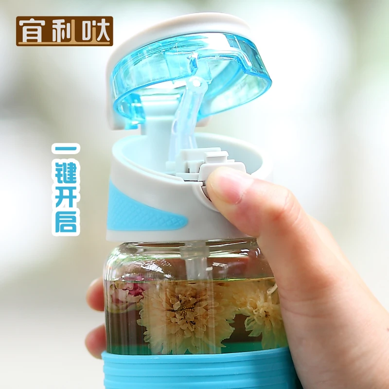 Portable Outdoor 350ml Drinking Sport Glass Bottle for Gym wholesale price