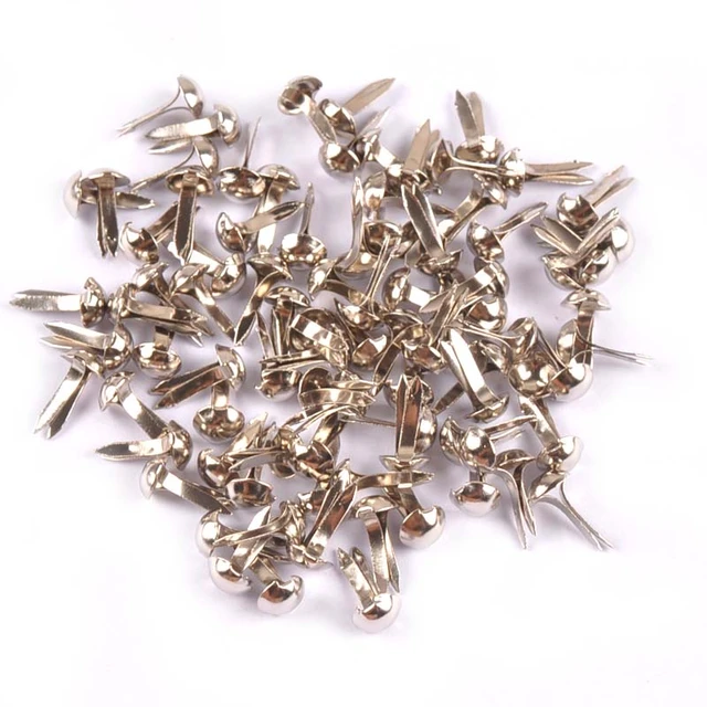 100Pcs 5X10mm Mix 6 Colors Round Metal Brads Scrapbooking