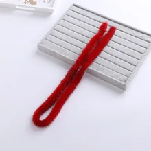 Натуральный мех норки отделка полями аксессуары для одежды DIY Материал свитер пальто капюшон шапка меховой воротник обувь S012-red