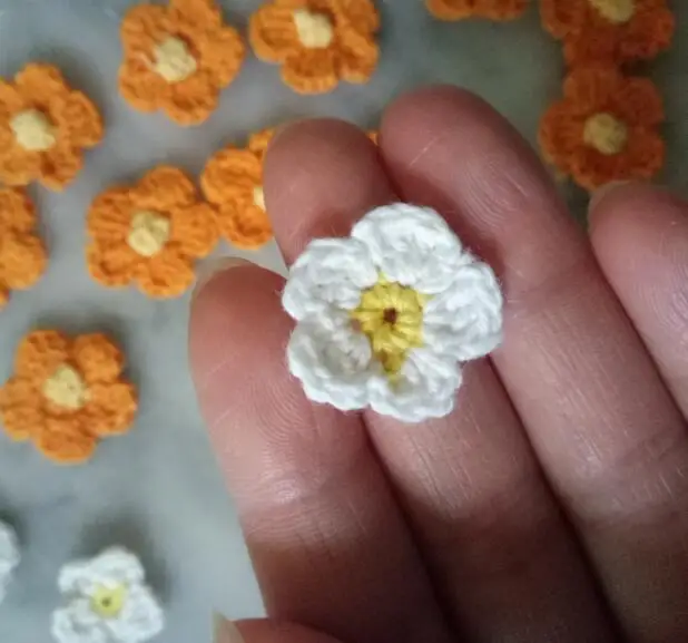 Маленький ручной работы 3D цветок хлопок крючком DIY патч утюг на нашивки для шитья значки аппликаций в полоску стикер кружева гипюр ткань Декор