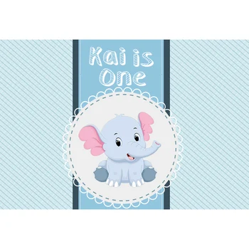 

Blue Elephant Happy Birthday Photo Background Photography Backdrops Quality Vinyl Baby Newborn Child
