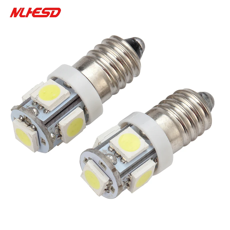 10x E10 5 SMD 5050 светодиодный DC 12 В 5smd 5 светодиодный E10 светодиодный чистый белый теплый белый холодный белый красные, синие Amber Подсветка