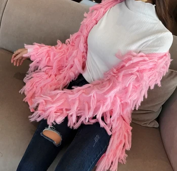 

Casaco Feminino Cotton Feminina Special Offer Inverno Bomber Fringed Sweater Coat 2020 Autumn And Winter New Loose Cute Sweet
