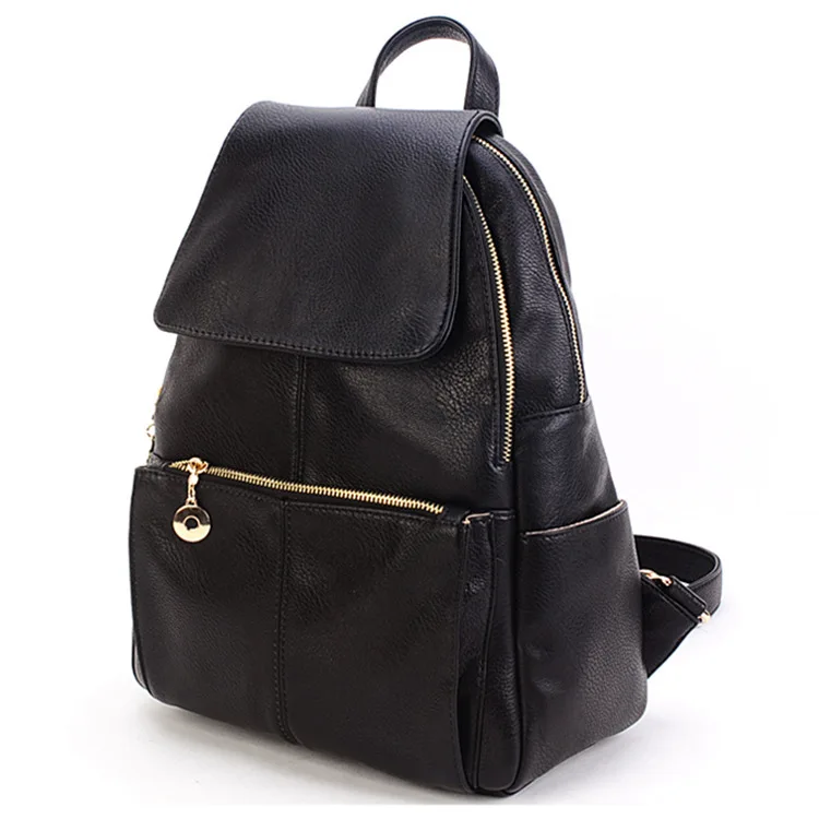 

New leather large capacity backpack Women's Korean version of the tide shell type bag fashion travel leather backpack