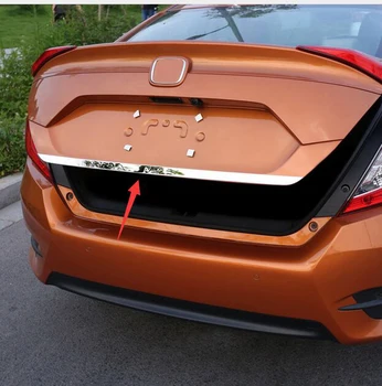 

1pc FOR HONDA CIVIC 2016 2017 CHROME REAR TRUNK TAILGATE BACK DOOR LID COVER BOOT TRIM LIFTGATE EDGE MOLDING HATCH STRIP GARNISH