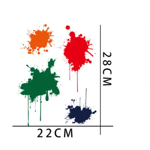 DIY Красочные Декоративные автомобильные наклейки высокого качества, разбрызгивающиеся чернила, граффити нарисованные наклейки, автомобильные аксессуары, наклейки - Название цвета: Style E 28x22cm