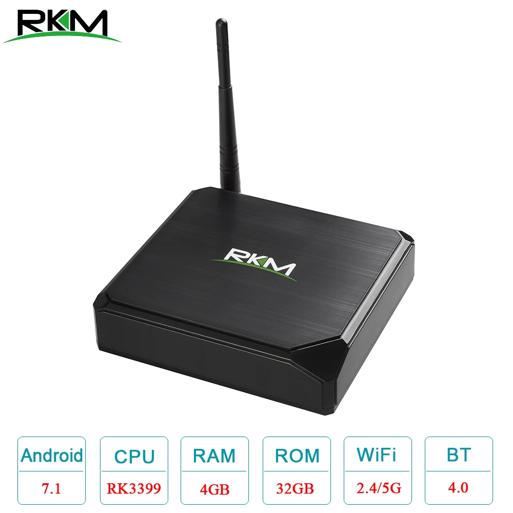 RKM MK39 Android 7,1 ТВ приставка Rockchip RK3399 4 ГБ 32 ГБ телеприставка 2,4G 5G WiFi 1000M USB3.0 type-c медиаплеер BT4.0