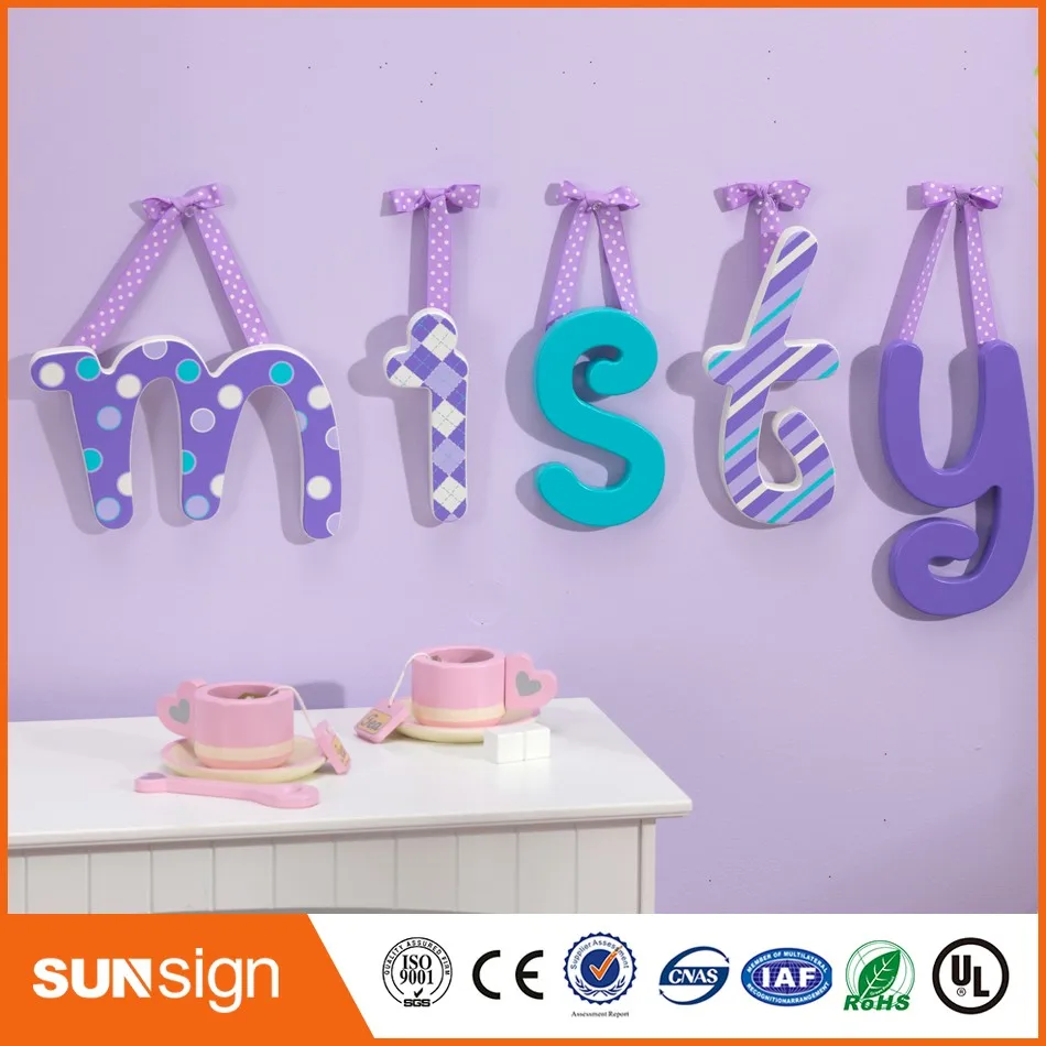 Letras de madera grandes pintadas blancas decorativas para pared  personalizadas