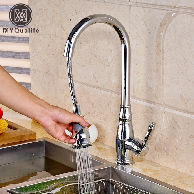 Best Offers Modern Deck Mounted Chrome Spring Kitchen Faucet Pull Out Spout Mixer Single Handle Cold and Hot Water Best Offers Modern Deck Mounted Chrome Spring Kitchen Faucet Pull Out Spout Mixer Single Handle Cold and Hot Water