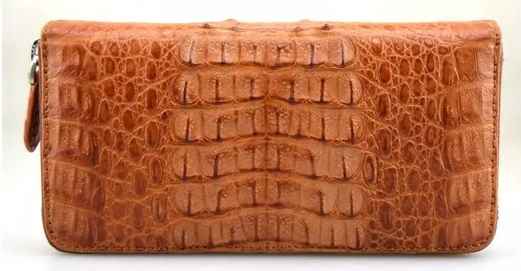 100 genuine crocodile brown leather skin long men wallet alligator skin leather wallets money clip free