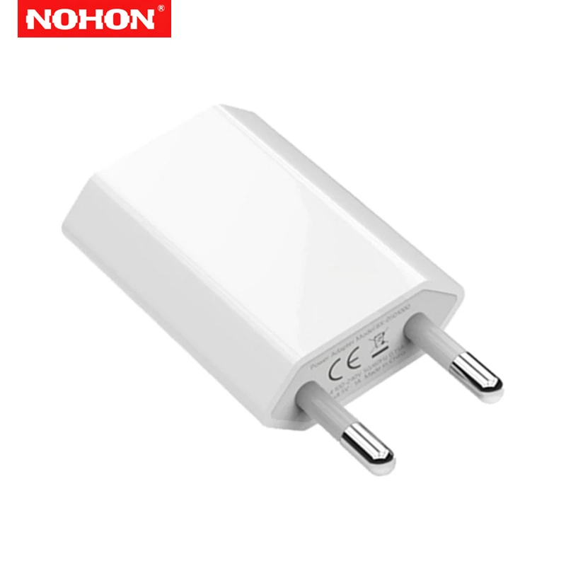 Сетевое зарядное устройство NOHON с USB портом и кабелем для быстрой зарядки 1 А