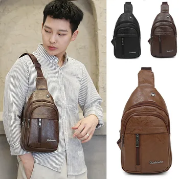 

Newhotstacy Bag 071719 pu men s chest bag convenient single shoulder bag male cross body bag