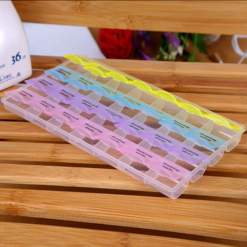 

Random Color 7 Days Weekly Tablet Pill Medicine Box Holder Storage Organizer Container Case Pill Box Splitters