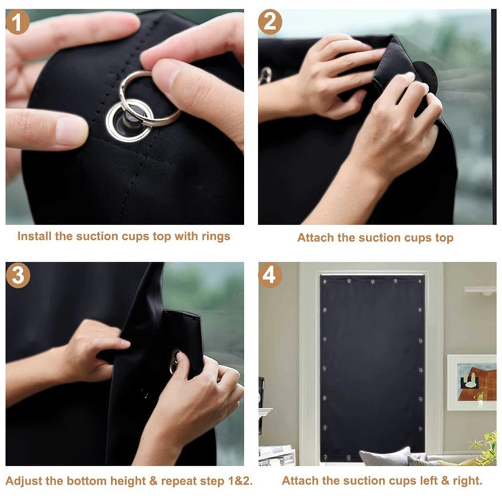 

Curtain Folding Temporary Home Travel Bedroom Easy Install Solid Suction Cup Simple Sun Accessories Portable Kids Room Roof