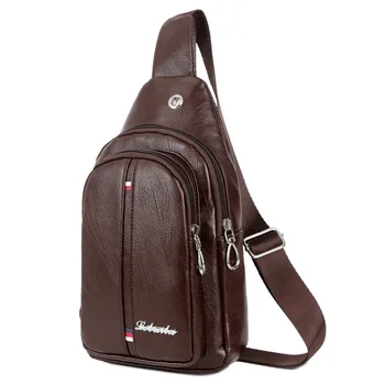 

2019 Casual Messenger Bag Men Chest Pack Single Shoulder Strap Back Bags Leather Travel Men Crossbody Bags Vintage Chest Bag