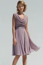 Braut Mutter Kleid Tank Sleeveless Eine Linie Knielangen Chiffon Braut Mutter Kleider Plissiert Kurzen Abendkleid Mutter Abendkleid
