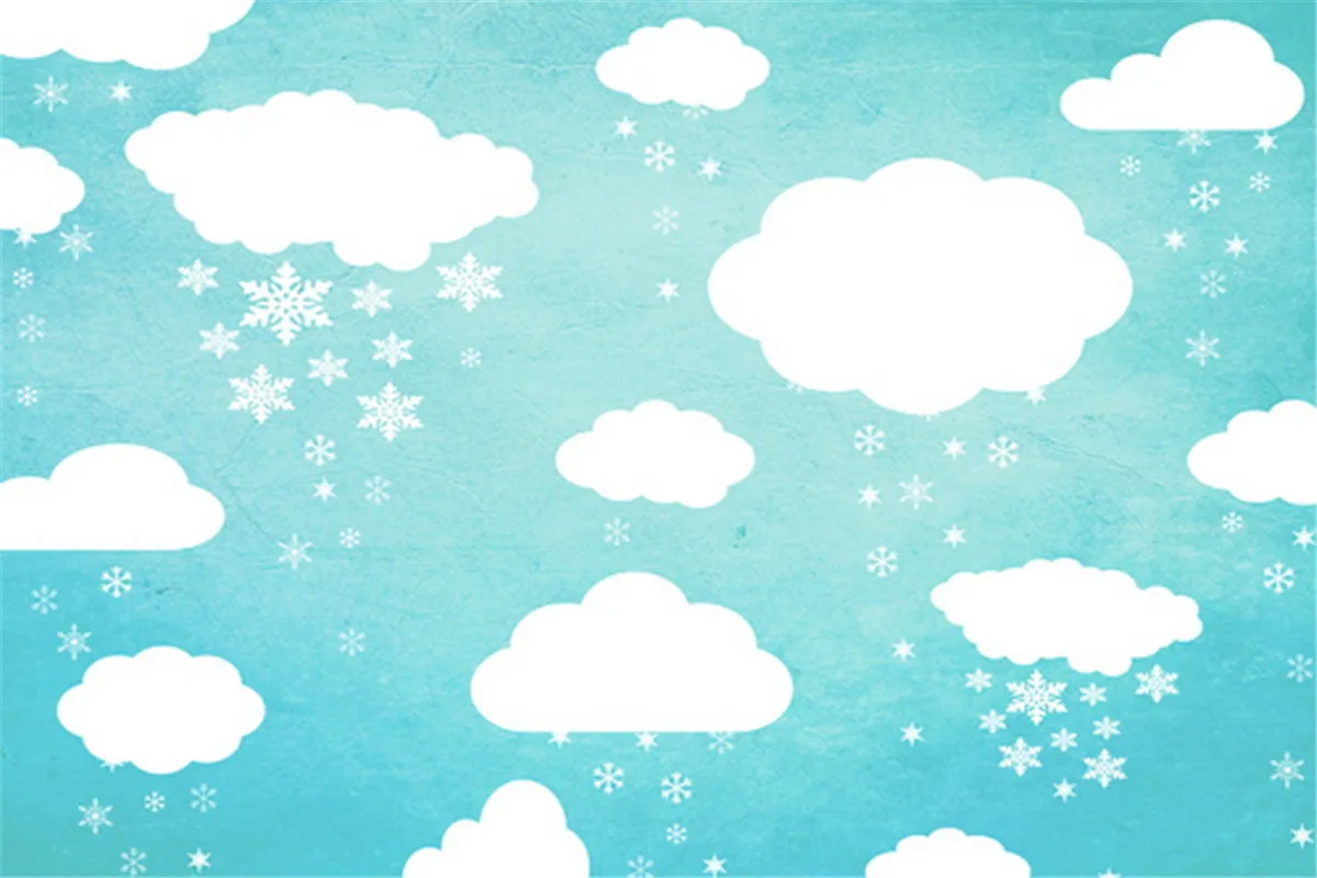 HUAYI Cartoon Clouds Theme Newborns Birthday Party Banner Baby Shower Photography Backdrop Background For Photo Studio Props