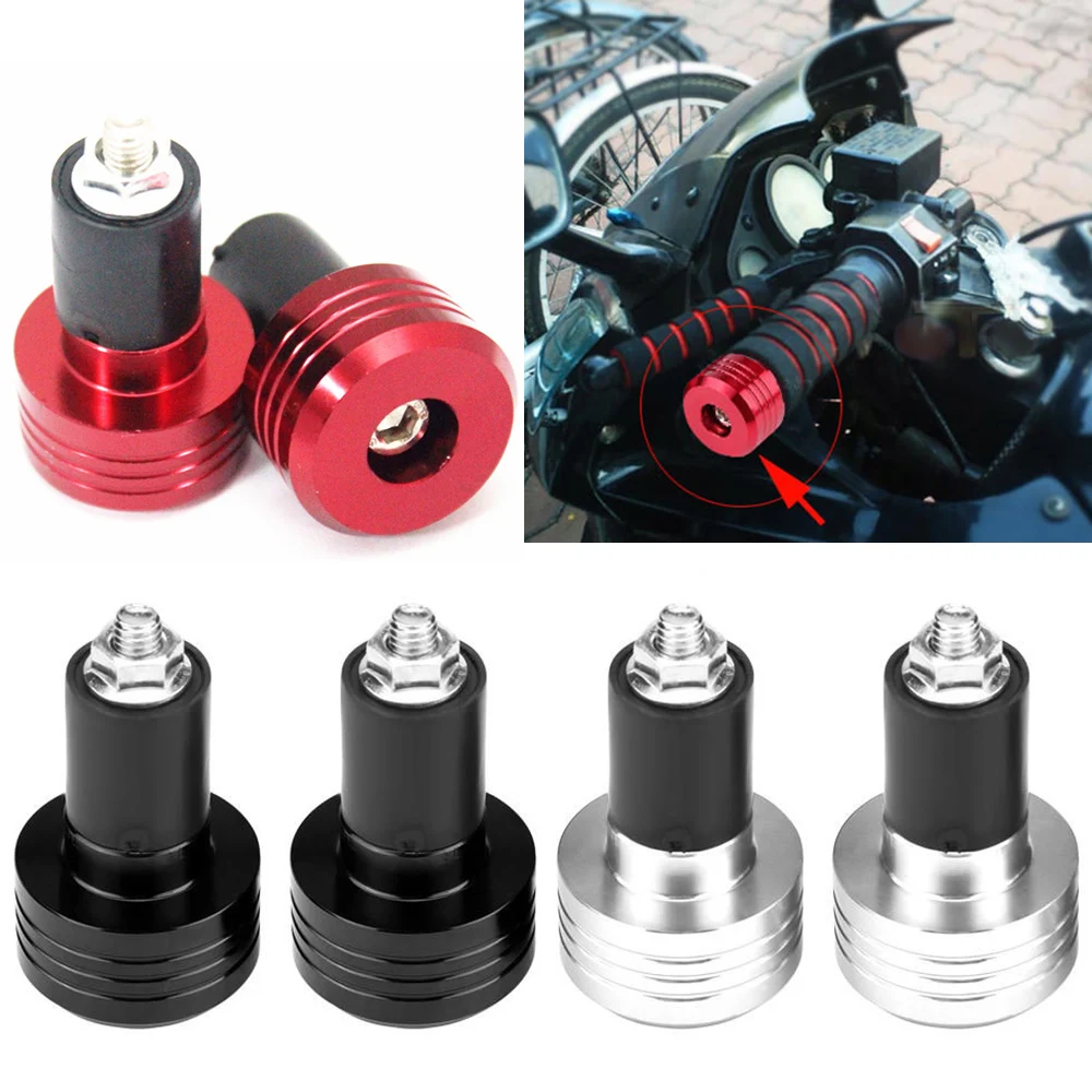 Mayitr 2pcs 7/8" 22mm Motorcycle Handlebars Grips End Plugs Grip Ends