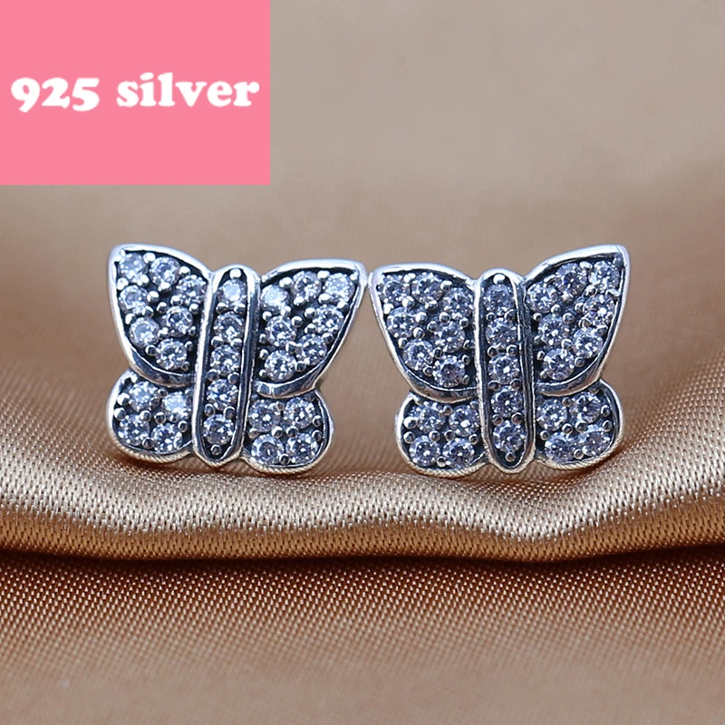 PJE006 Free Shipping fashion women butterfly earrings with crystal Accessories.birthday gift