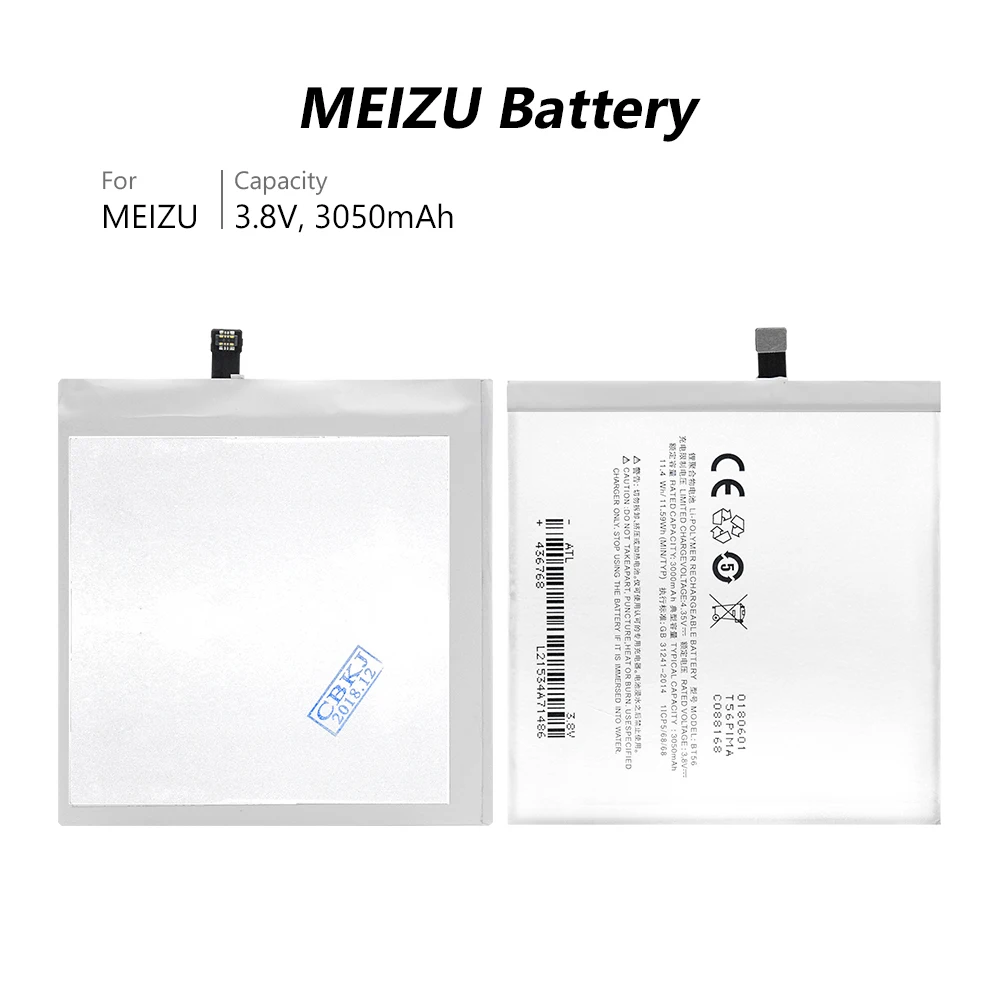 Аккумулятор Li-Po Батарея BT56 Замена BT-56 BT 56 Батарея для Meizu M576 M576U MX5 Pro NIUX Pro 5 3050 mAh + Инструменты