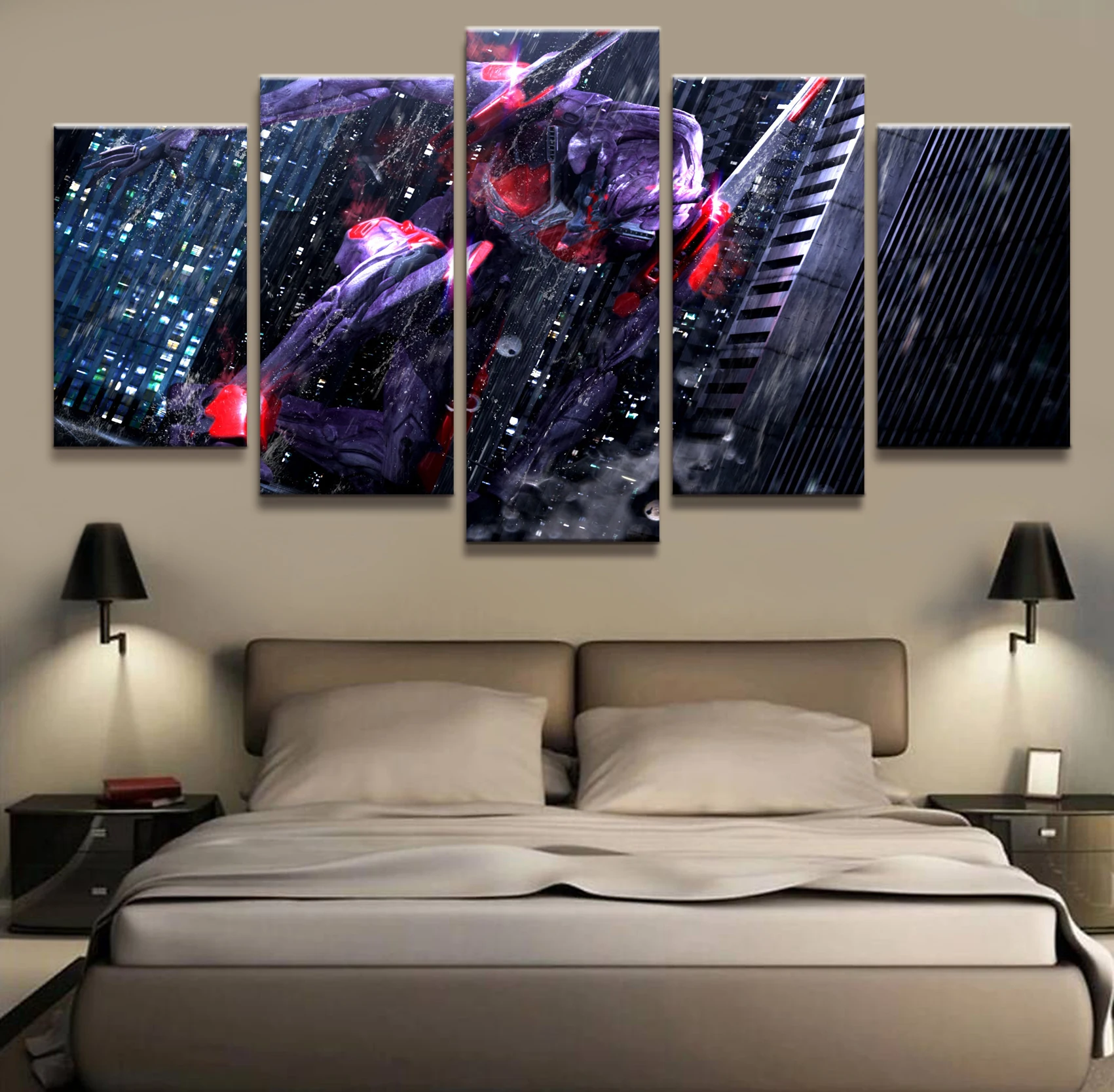 

5 Piece NEON GENESIS EVANGELION EVA Anime Poster Wall Pictures for Home Decor Poster Artwork Wall Decor Canvas Wholesale