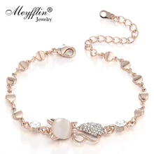 Meyfflin, опал, кот, очаровательный браслет для женщин,, золотой цвет, Кристальные браслеты и браслеты, модные женские браслеты на цепочке, ювелирные изделия