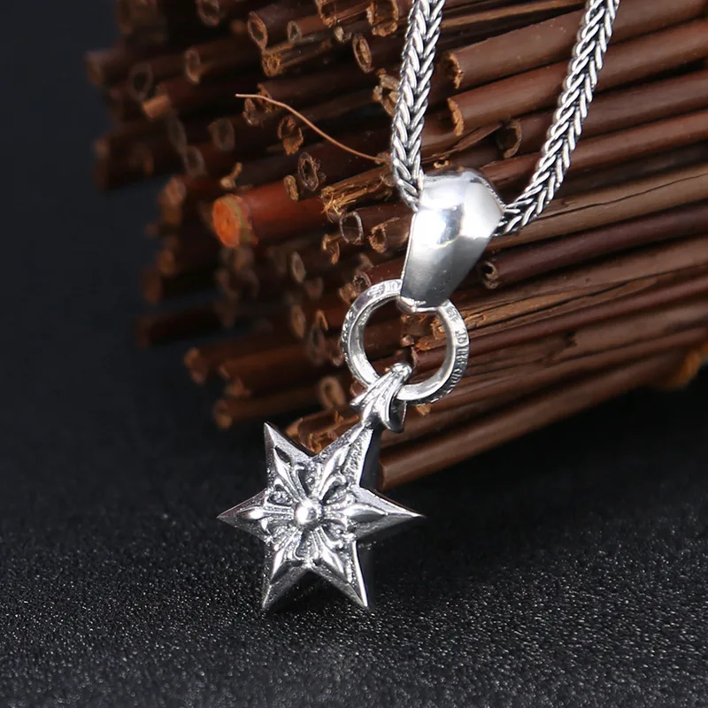 

Choker Necklace Asg South Korea Fashion Six-pointed Star Pendant Personality Thai Drop Restoring Ancient Ways Men And Women