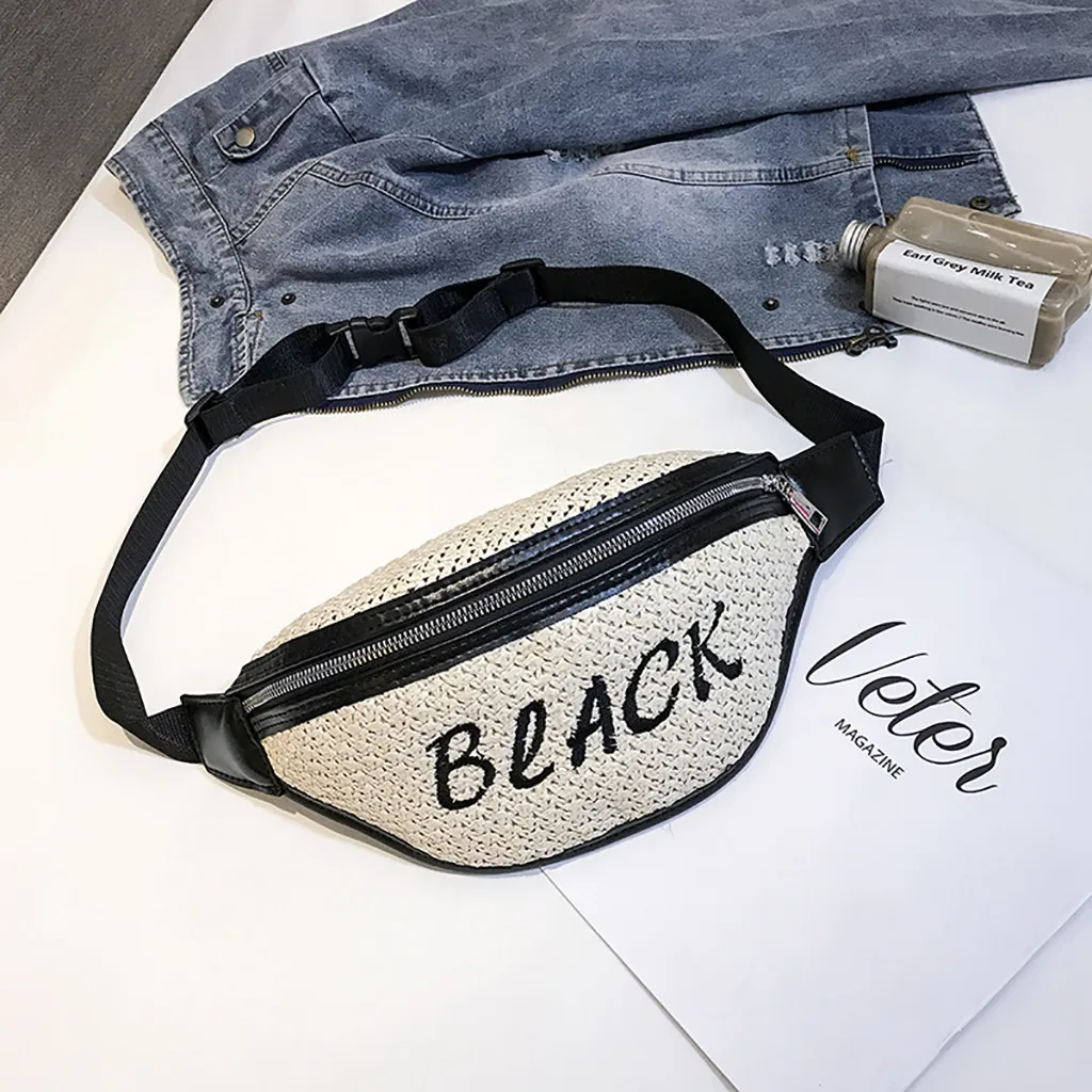 

Women Waist Bags Adjustable Shoulder Strap Simple Versatile Messenger Print Pockets sac ceinture femme belt bag women luxury