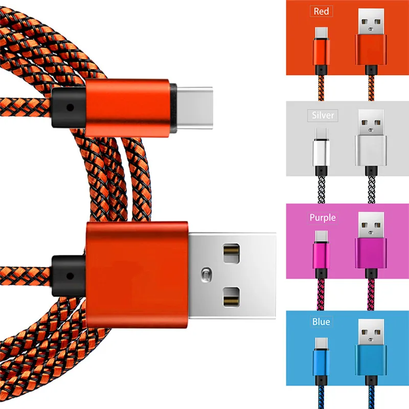

USB Type C Cable for Samsung Galaxy S9 Note 8 Nylon USB 3.1 Fast Charging USB C Data Cable for Huawei Type C Cable Adapter