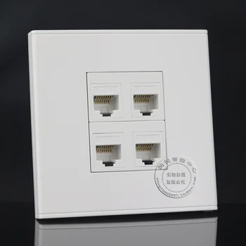 

4 Ports Network Ethernet LAN CAT5e RJ45 Socket Panel Faceplate Home Plug Adapter