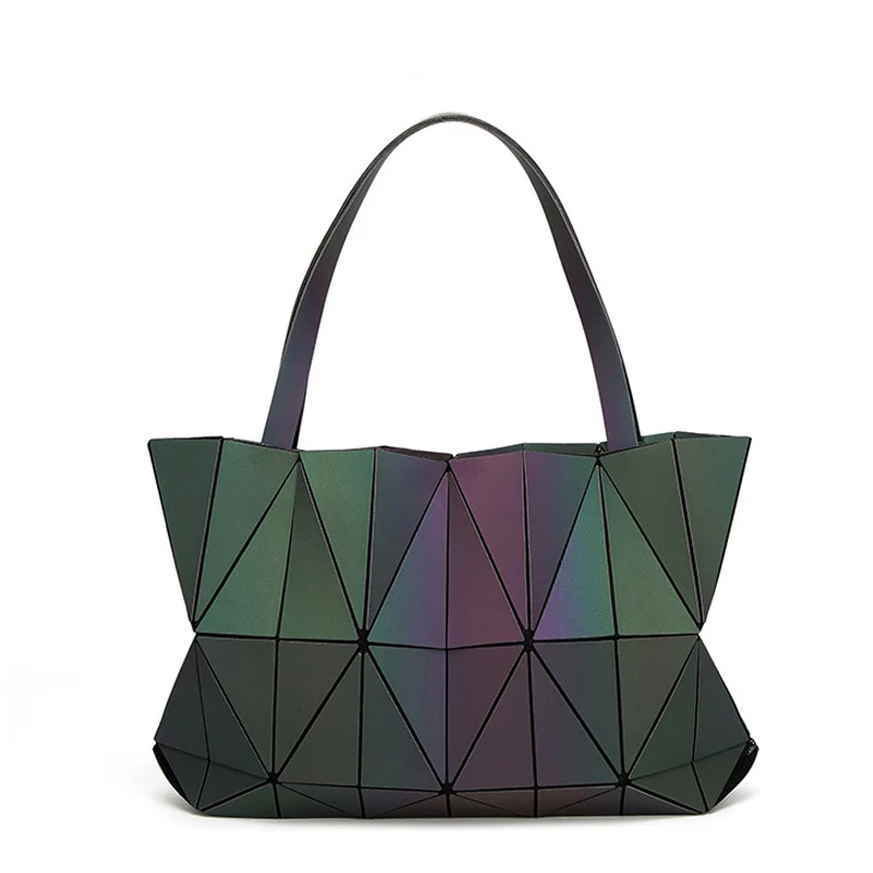 

Graceful 2019 Bags for Women Handbag Geometry Totes Sequins Mirror Saser Plain Folding Shoulder Bag Luminous Tote Hologram Bolsa