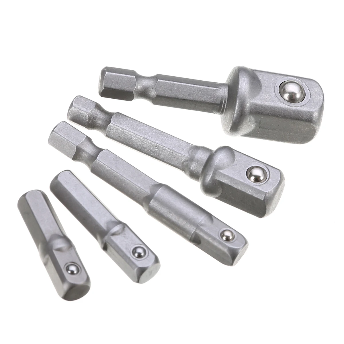 5pcs 1/4'' 3/8'' 1/2'' Socket Wrench Adapter Mayitr Hex Power Drill
