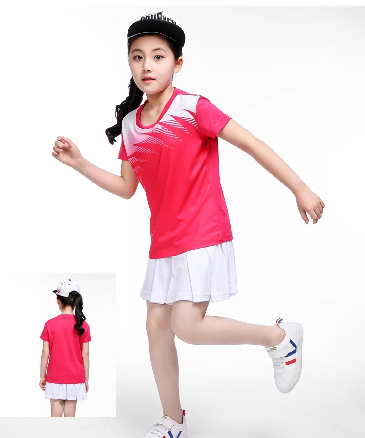 Tenis masculino для девочек, детская рубашка для настольного тенниса, с короткими рукавами для игры в настольный теннис, футболка, Детская рубашка для бадминтона, Полиэстеровые футболки pingpong