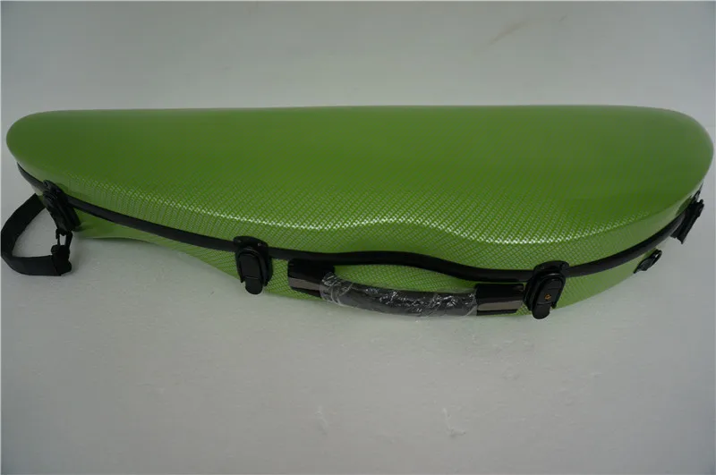

green New violin 4/4 full size composite carbon fiber case with bow holders & straps Color