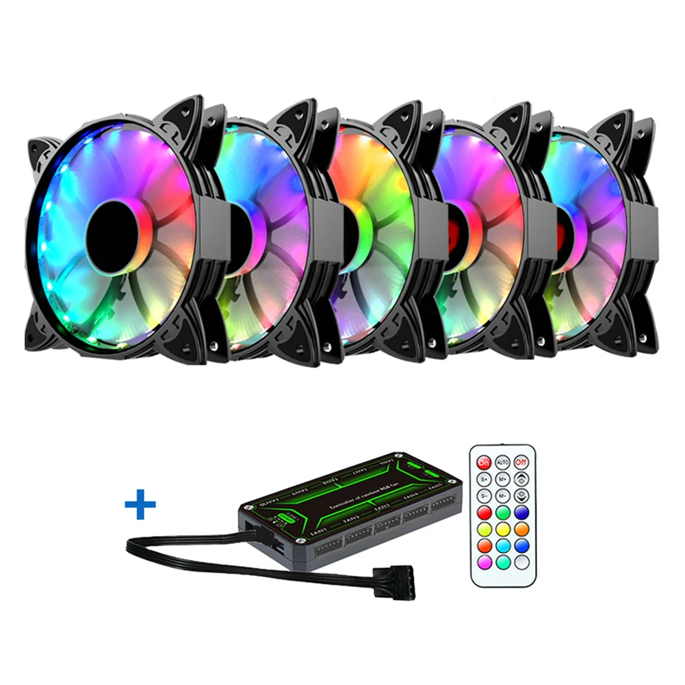 12 см RGB светодиодный прочный ABS Вентилятор охлаждения набор для ПК Чехлы