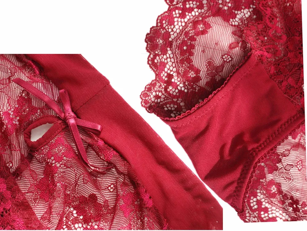 Ultra-thin Sexy Transparent Lace Bra Thin Underwear Comfortable Breathable Push Up Bra Set bra panty sets