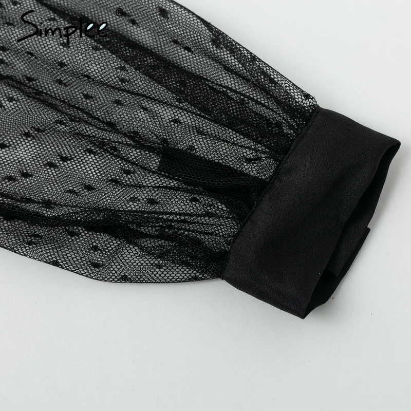 Simplee сексуальные черные прозрачные кружева сетки Женская платье Винтаж стенд