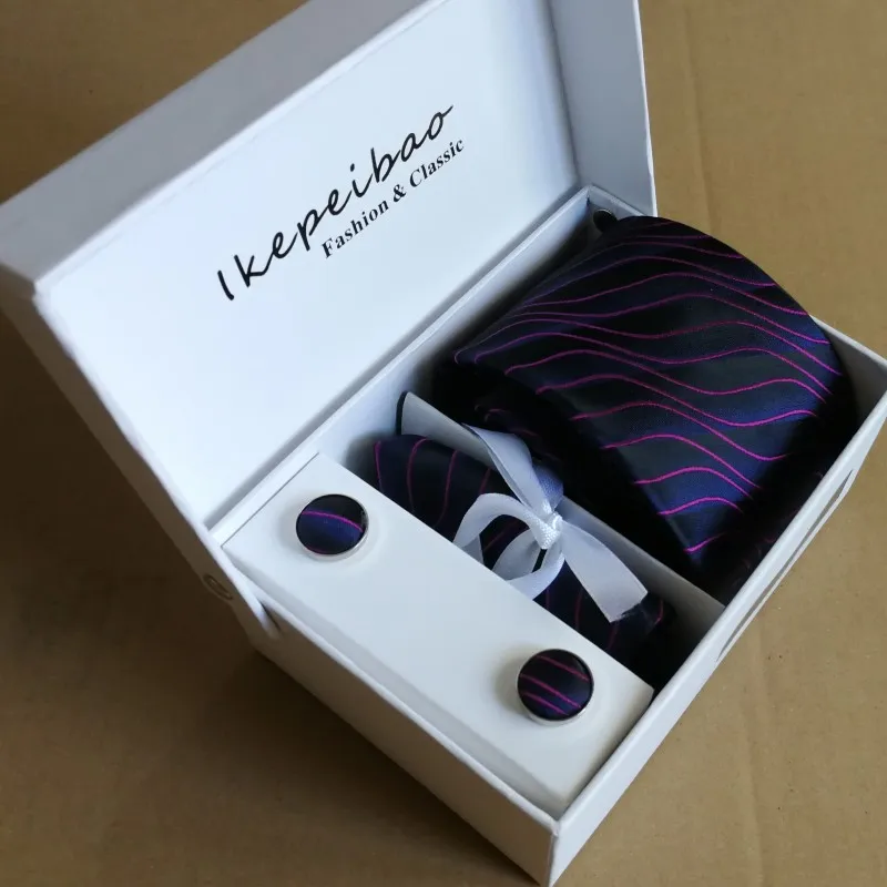 Новый Королевский синий строченный галстук Мужские Широкие Галстуки Hankie