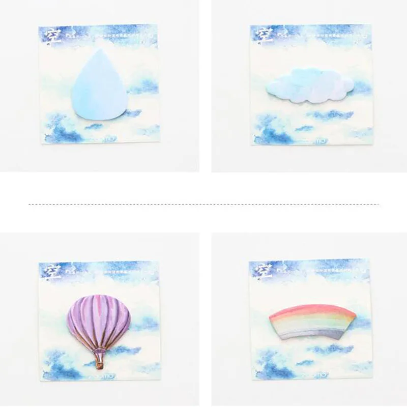 

1 Creative Rainbow Series Hot Air Balloon Raindrops Notebook Dialogue Notes N Times Paste Notebook School Supplies Stationery