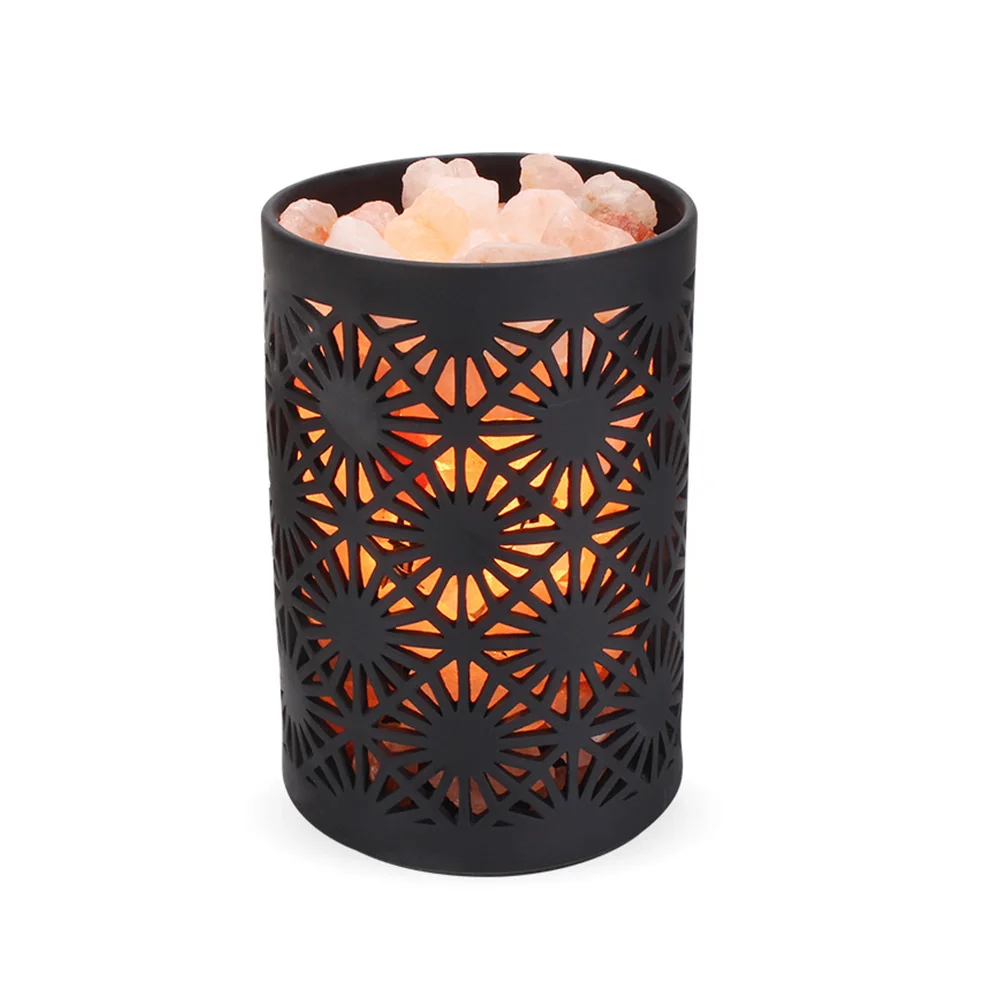 

natural himalayan Crystal salt lamp Light Mood Creator led Air Purifier Creator Indoor lava decor table light black bedside