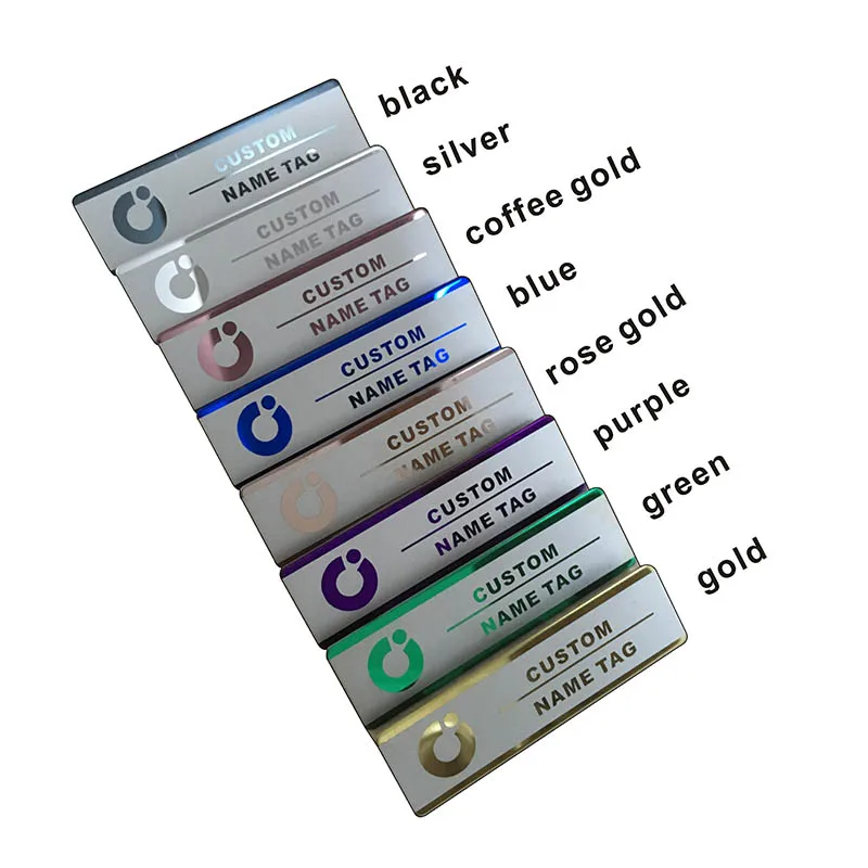 10pcs custom name tag personalized name badge id business laser name plate badge with magnet or pin  (28)
