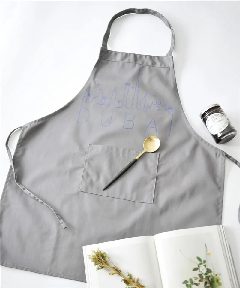 Men Women Apron Kitchen Cooking Baking Waterproof Oil-proof Apron Painting Work Clothes Hotel Coffee Shop Aprons Lengthen (14)